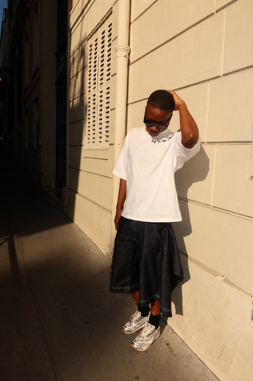 Short en jean drapés